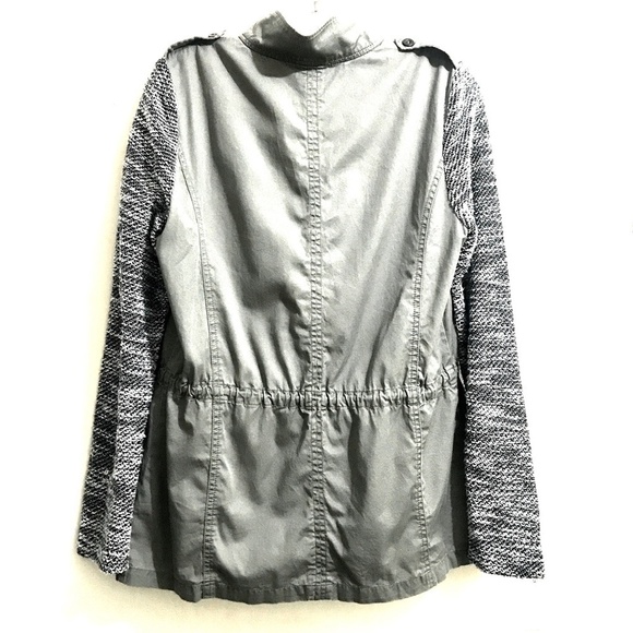 SLOOSH  Khaki Lightweight Safari Jacket w/ Knit Sleeves - Picture 14 of 15